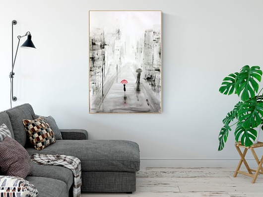  obraz ręcznie malowany 70x100, romantyczny Krystyna Siwek Art