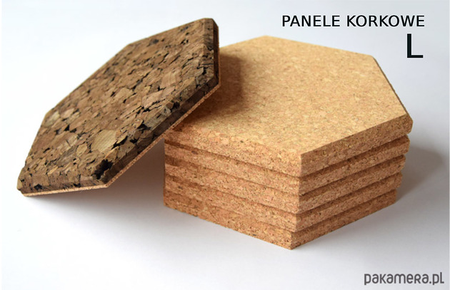 kafle i panele L Korek naturalny i brązowy Hexagon