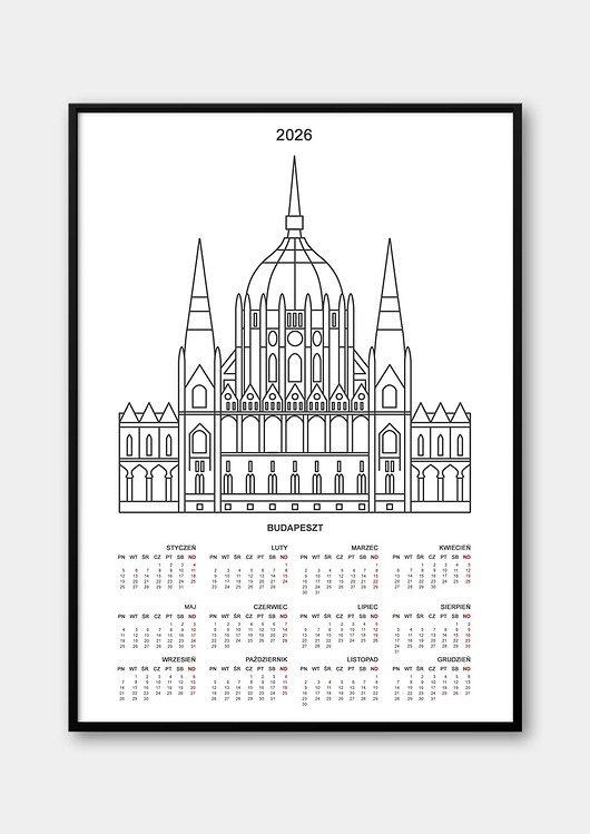 kalendarze i plannery Kalendarz Budapeszt 2026