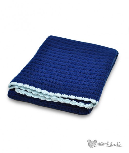 kocyk dziecięcy granatowy - hand made Mamidadi