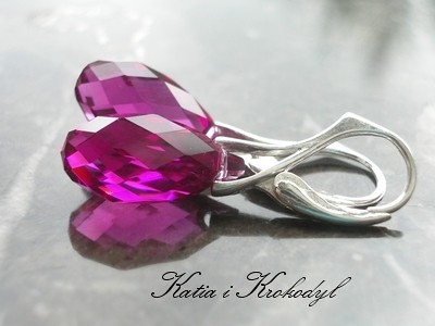 kryształ SWAROVSKI BRIOLETY FUKSJA Katia i krokodyl