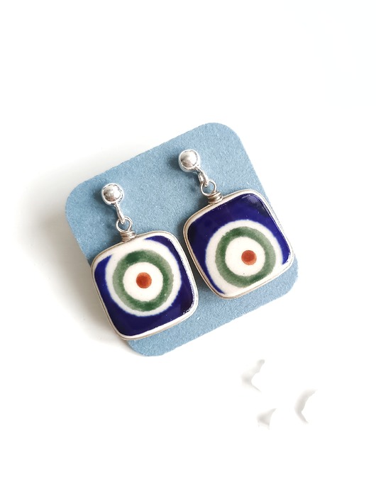 kolczyki ceramiczne Kolczyki ceramiczne Bolesławiec