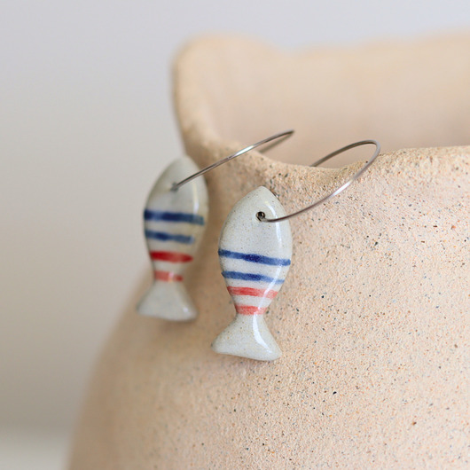 kolczyki ceramiczne Kolczyki ceramiczne rybki