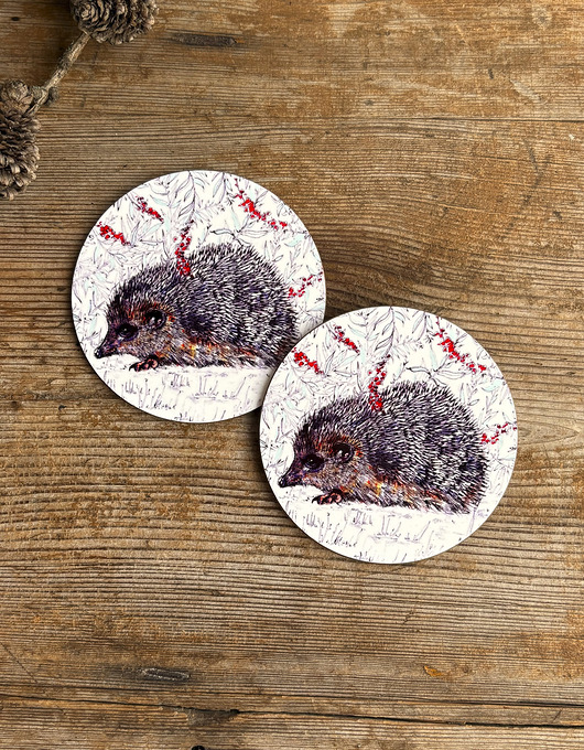 podkładki do kuchni Podkładki pod kubek- Jeżyk- Ilustracja