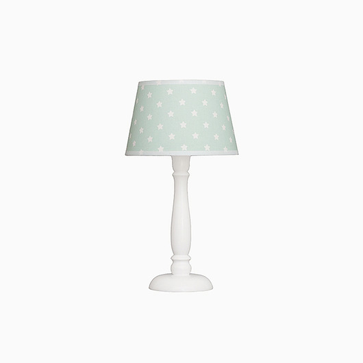Lampka nocna miętowo-biała w gwiazdki Roomee Decor