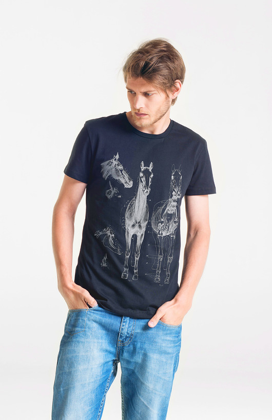 HORSE ANATOMY - Koszulka Męska T-shirt CZARNY GAU great as You