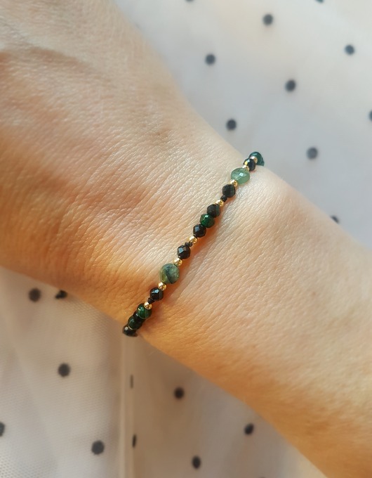 Spokój -bransoletka z Turmalinami i Jadeitem Ili arte biju