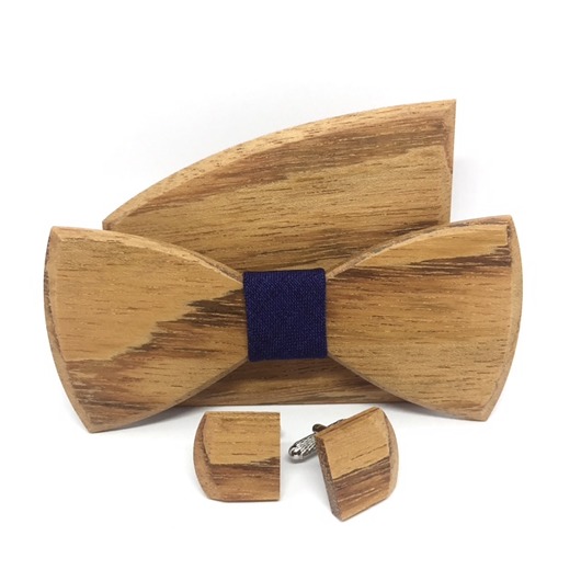 Drewniana muszka Navy Blue MARACHIC