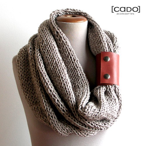 Dzianinowy Komin Tuba Szal Etol SAND CADOaccessories