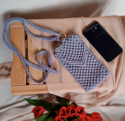 etui na telefon Macrame Phone Case, stalowy