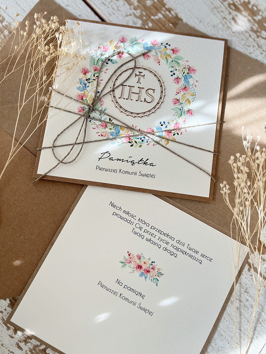 kartki na komunię Najpiękniejsza ręcznie robiona kartka komunijna