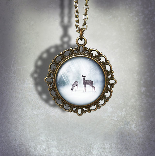 wisiory Medalion - Sarenki - romantyczny, brąz