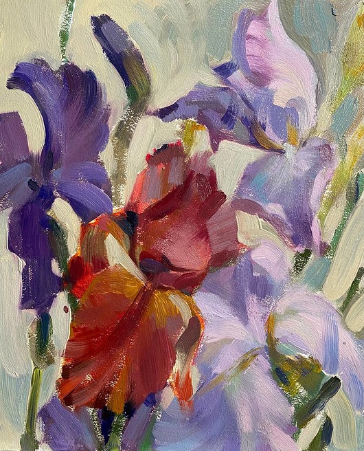 obrazy "Irysy" 24*30 cm/malarstwo olejne