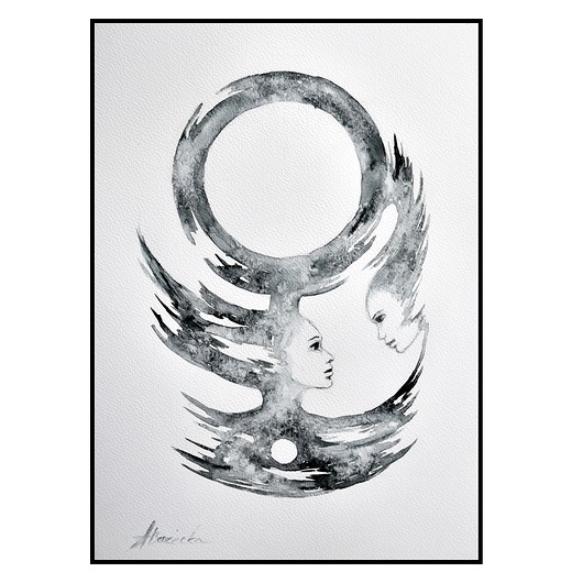 obrazy Somosuno I, akwarela, grafika, abstrakcja, surrealiz