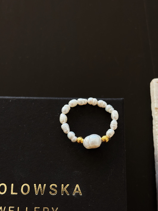 pierścionki elastyczne Pierścionek elastyczny perły