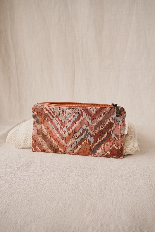 piórniki Mała lniano - bawełniana kosmetyczka / piórnik upcycling