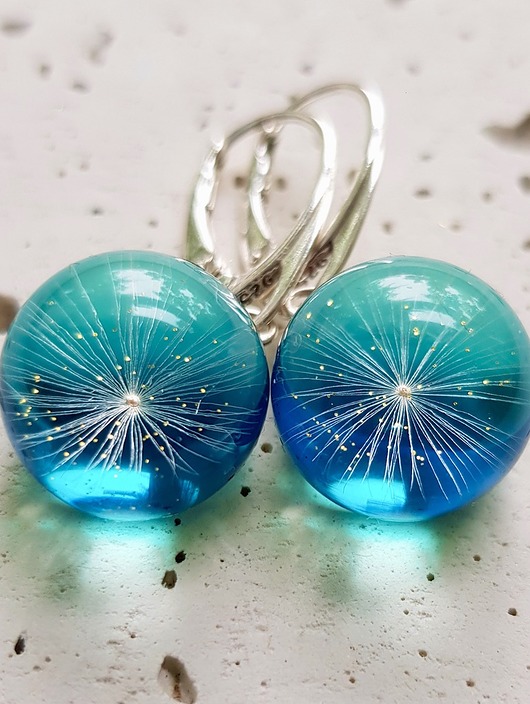 Kolczyki srebrne z gwiazdką dmuchawca Grol Jewellery