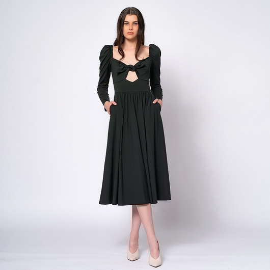 sukienki midi damskie Czarna sukienka - Ola
