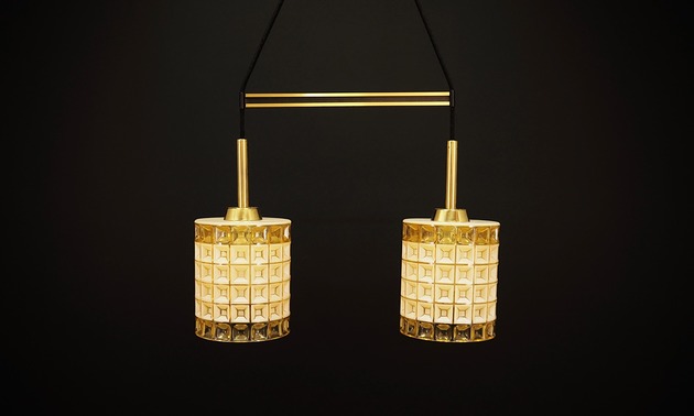 lampy wiszące Żyrandol vintage, duński design, lata 70