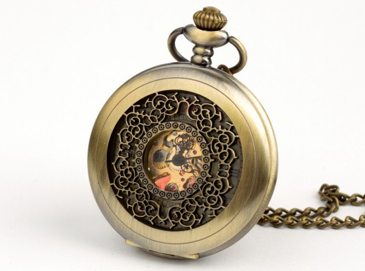 zegarki na łańcuszku Rzeźbiony Brąz - Drobiny Czasu