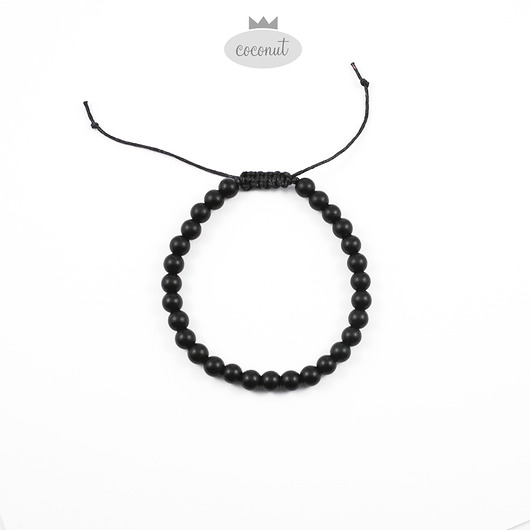 Męska bransoletka BLACK 5 sznurek COCONUT