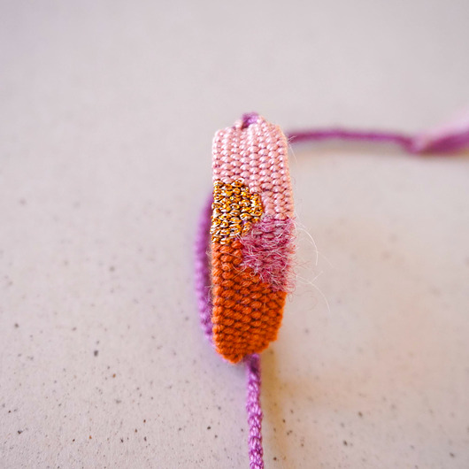 bransoletki - inne Mini tkana bransoletka - morelka