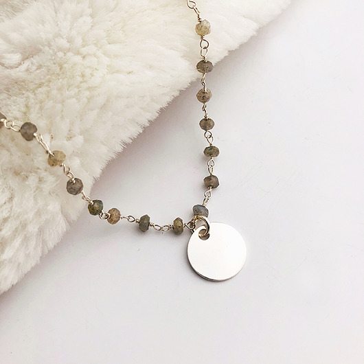 chokery Choker różaniec naszyjnik labradoryt