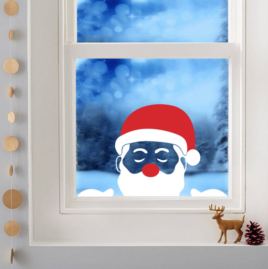 dekoracje świąteczne Świąteczna naklejka na okno Mikołaj