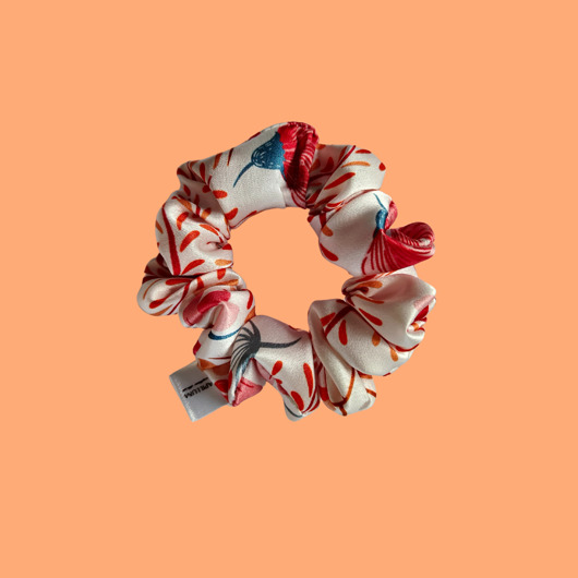 gumki do włosów Gumka jedwabna, scrunchie, frotka kwiatowa mgła MIDI