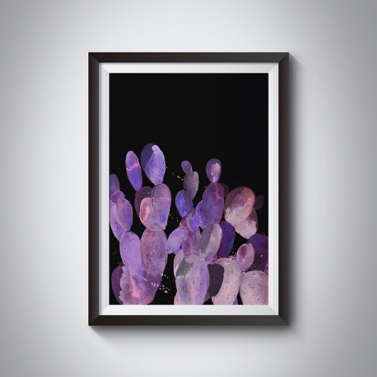 AKWARELOWE KAKTUSY FIOLETOWE 009 50x70cm ILOBAHIE