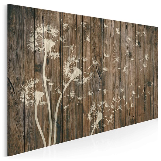 35801 Obraz na płótnie DMUCHAWCE DREWNO 120x80 VAKUdsgn