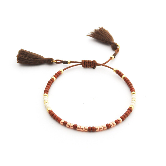 Bransoletka MINIMAL - Brown and Beige Ilovehandmade