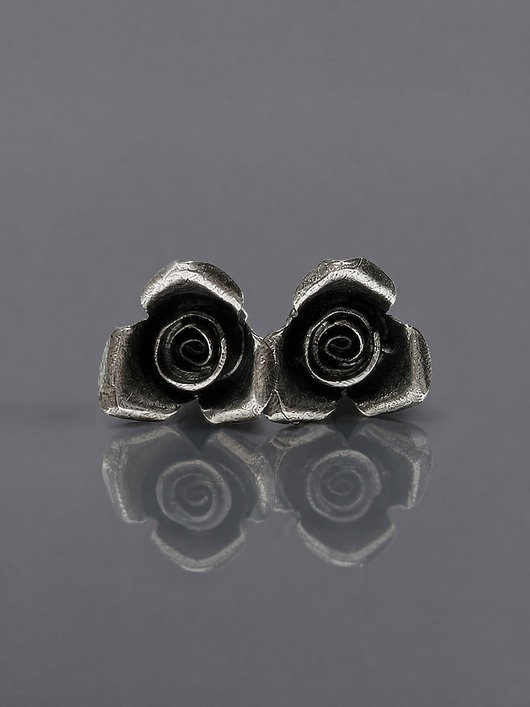 kolczyki wire wrapping Różyczki - sztyfy