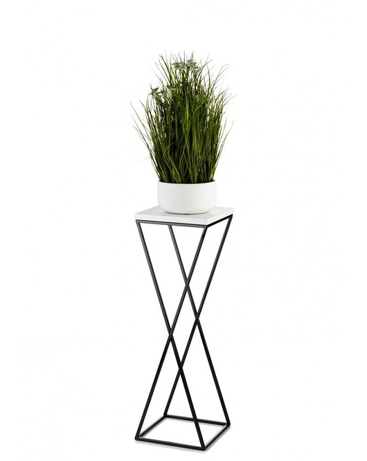 kwietniki Kwietnik Metalowy Stripes Black and White 70 cm