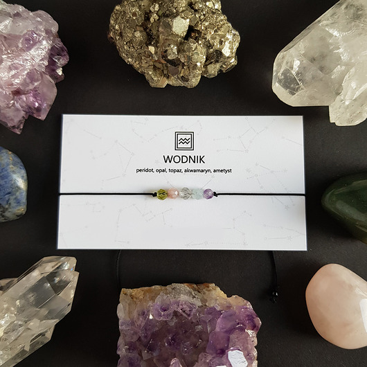 bransoletki z kamieni naturalnych Zodiac WODNIK bransoletka z kamieni