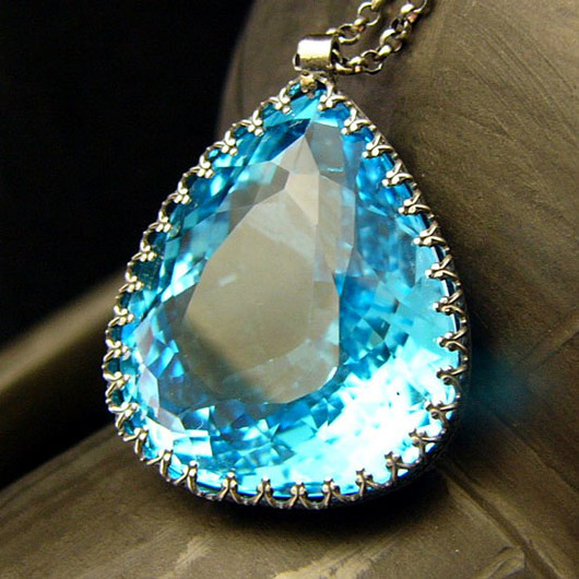 wisiory Naszyjnik Swiss Blue - Topaz Swiss Blue Srebro vol.VI