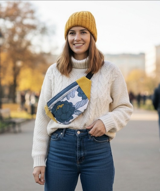 saszetka nerka Nerka niebieskie piwonie