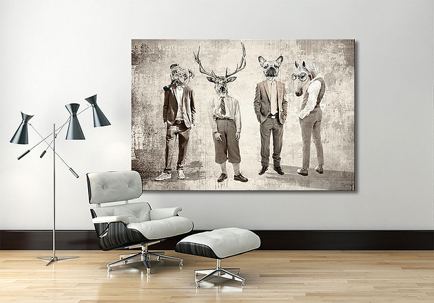 obrazy OBRAZ NA PŁÓTNIE -Panowie po godzinach 120x80cm