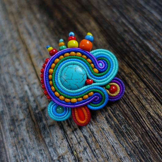 pierścionki - różne Bajkowy pierścionek soutache