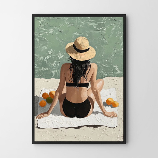 plakaty Dziewczyna na plaży - plakat/ilustracja na prezent
