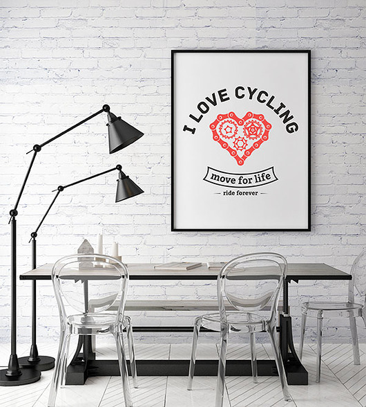 plakaty Plakat. I love cycling