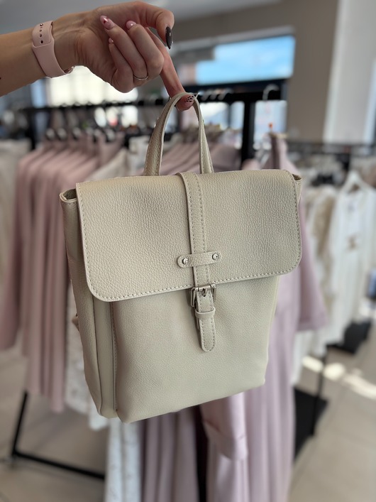 plecaki Skórzany plecak Amber BEIGE