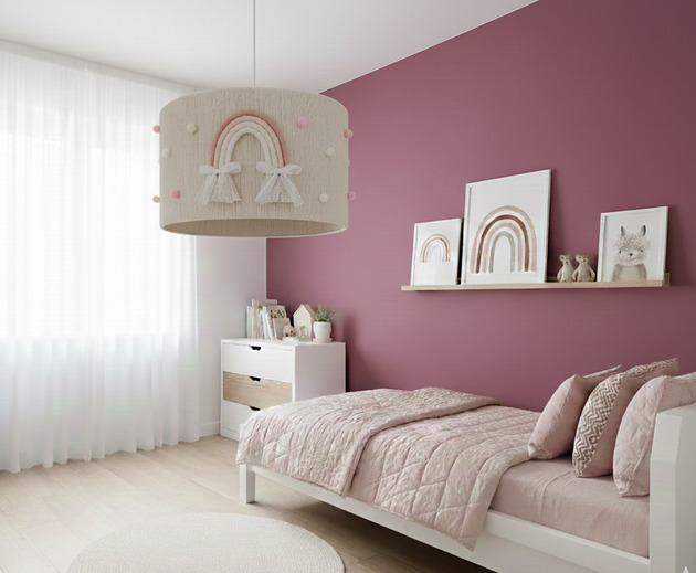 lampy do pokoju dziecka Lampa dziecięca tęcza, pomponiki, pastele