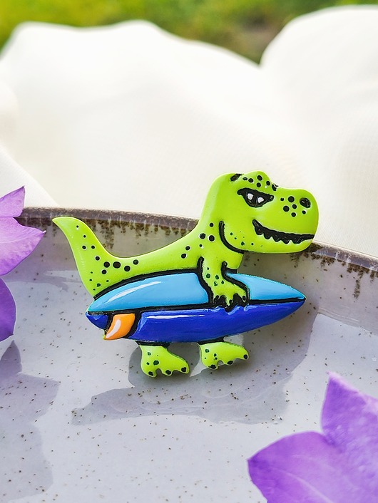 przypinki Humorystyczna biżuteria z dinozaurem przypinka z motywem dinozaura