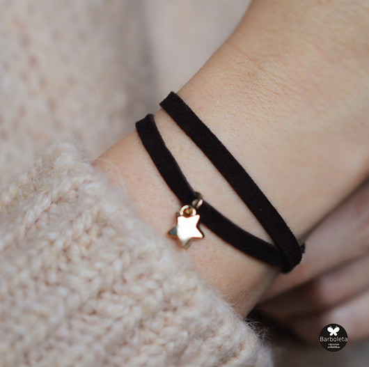 mini black  star gold barboleta