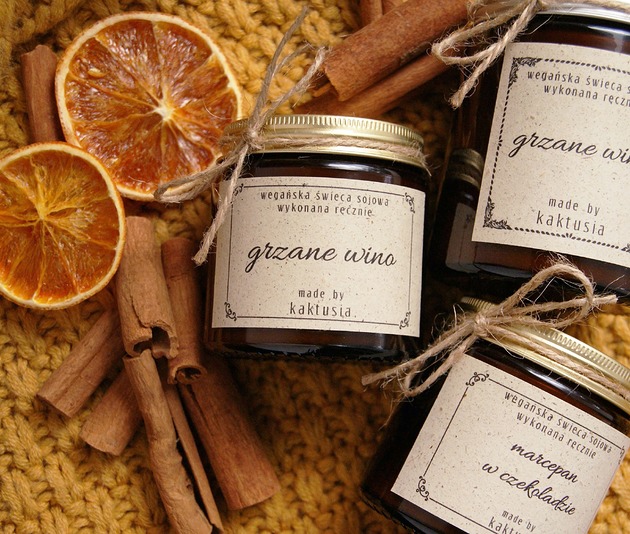 świeczniki i świece GRZANE WINO - świeca sojowa 120ml