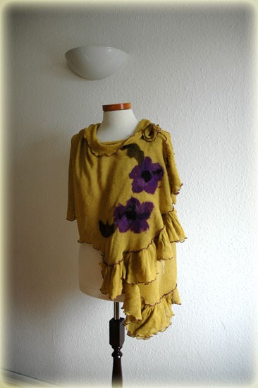  Shawl malowane lnem