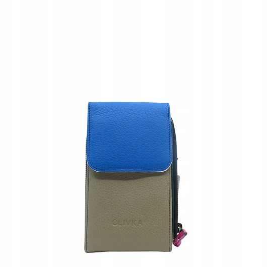 torby na ramię Torebka damska na telefon listonoszka skórzana regulowany pasek OLIVKA