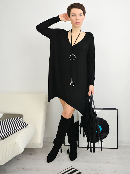 tuniki damskie TUNIKA BLACK OVERSIZE by momo