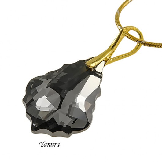 kryształ Swarovski baroque Silver Night gold - wisior yamira